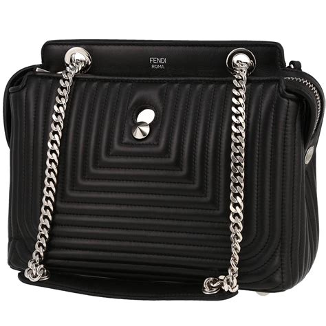 fendi dotcom bag black|fendi dotcom shoulder bag.